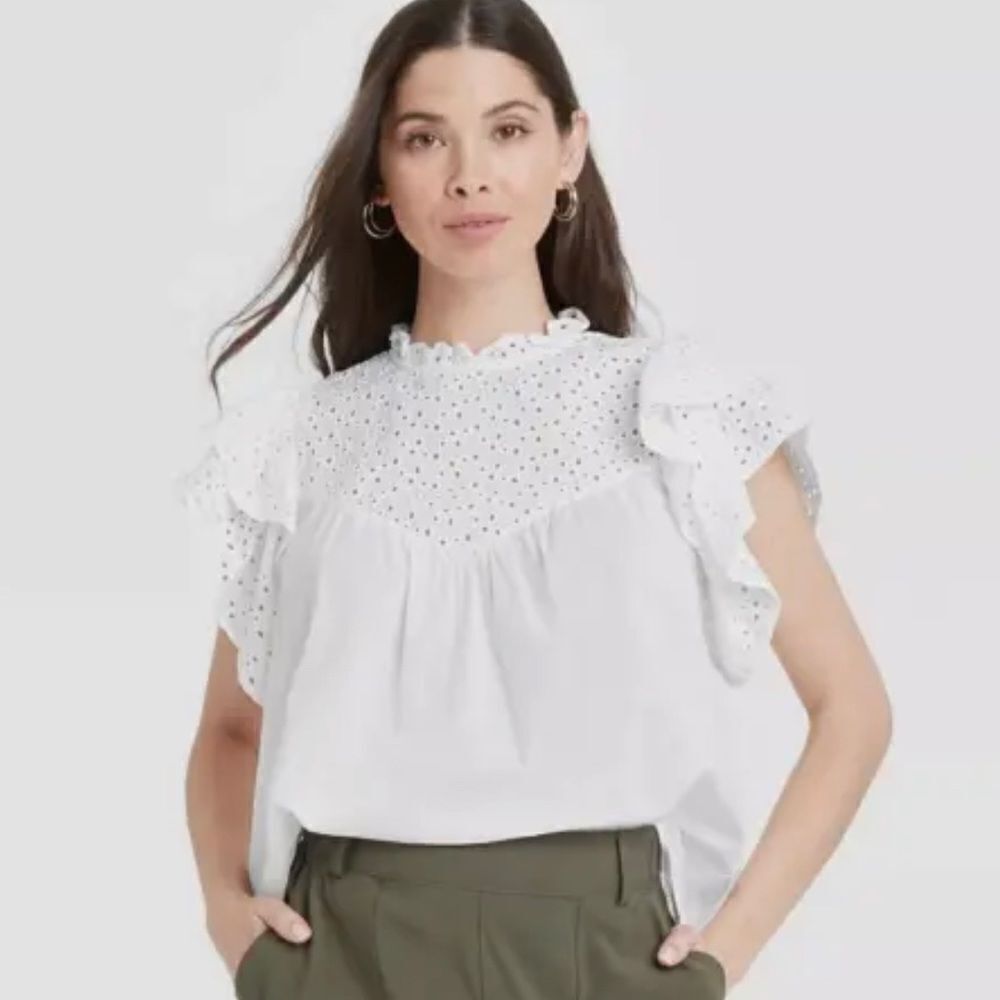 A New Day Lace Top White Size L